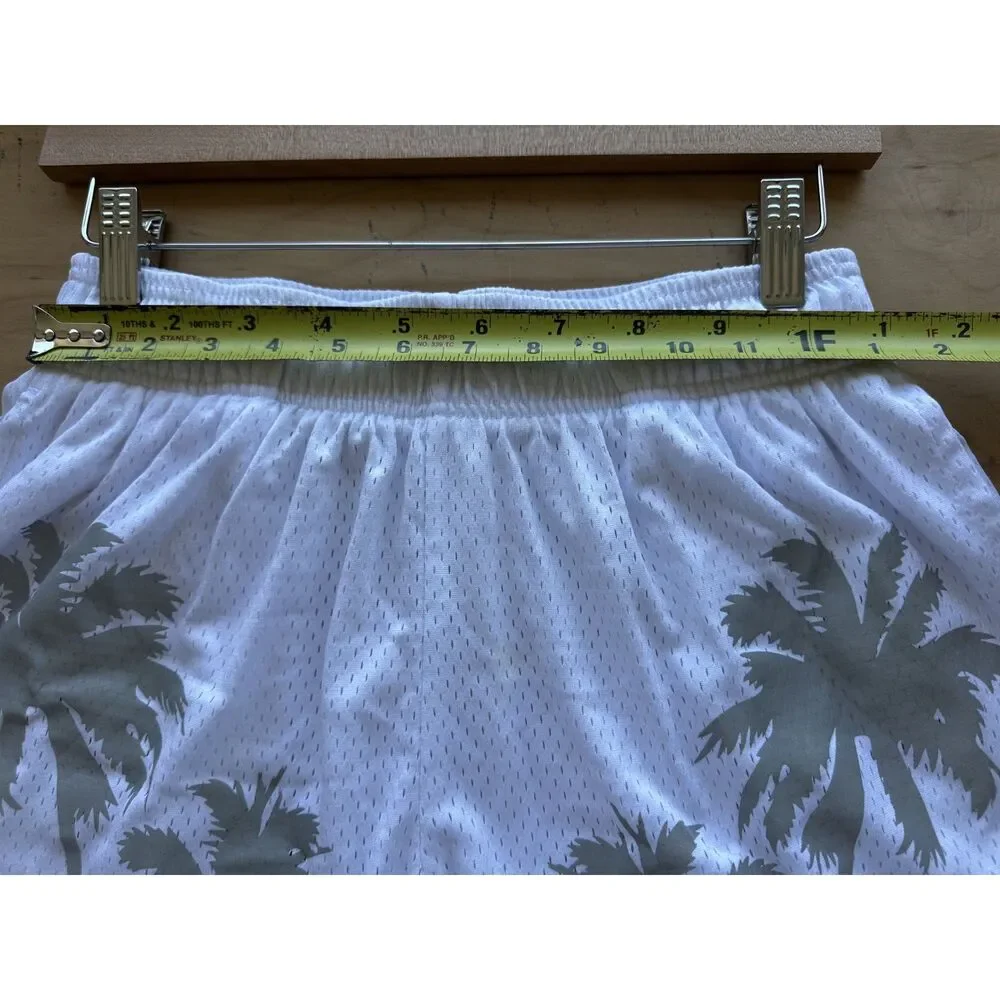 Inaka Power Mesh Shorts Medium White Palm Tree Miami Vice Limited Release IP Gym